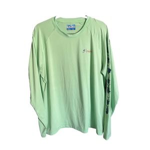 Worldwide Sportsman Mens Long Sleeve Fishing Pullover T-Shirt Size L Green